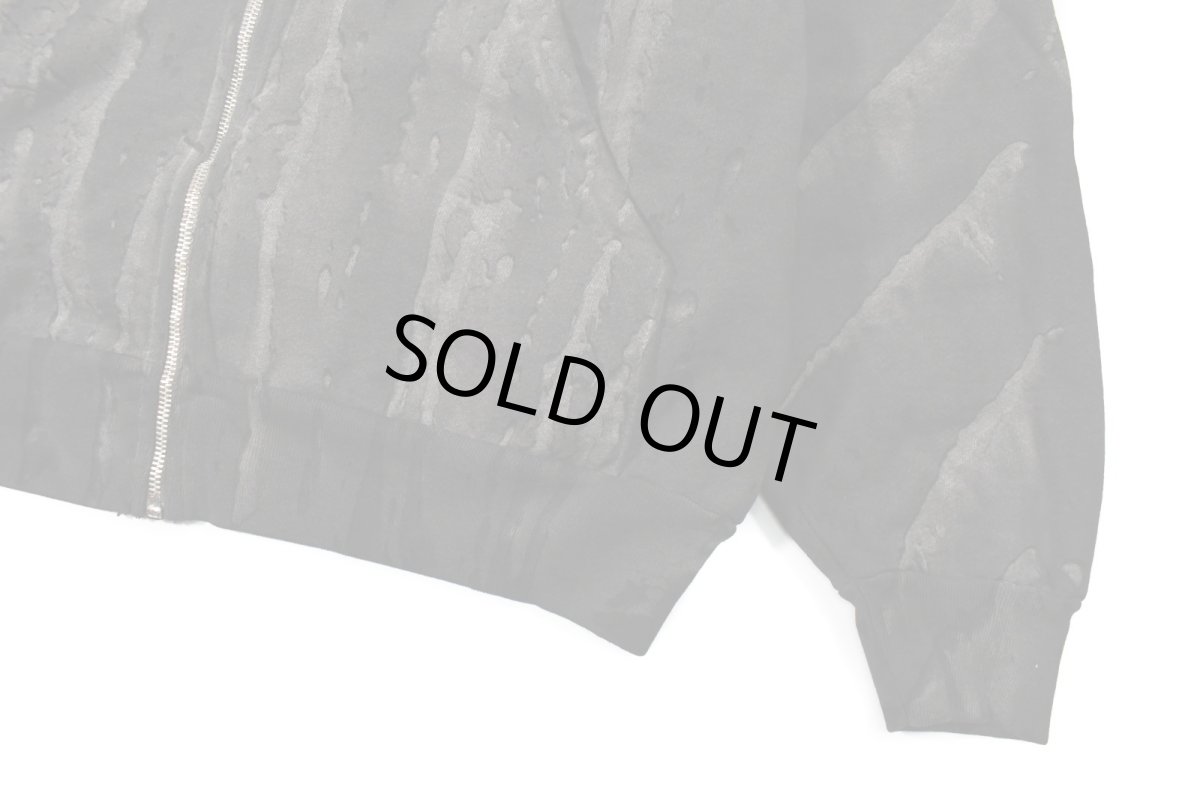 画像3: Los Angeles Apparel 14oz Drip Dye Full Zip Sweat Hoodie Black ロサンゼルスアパレル (3)