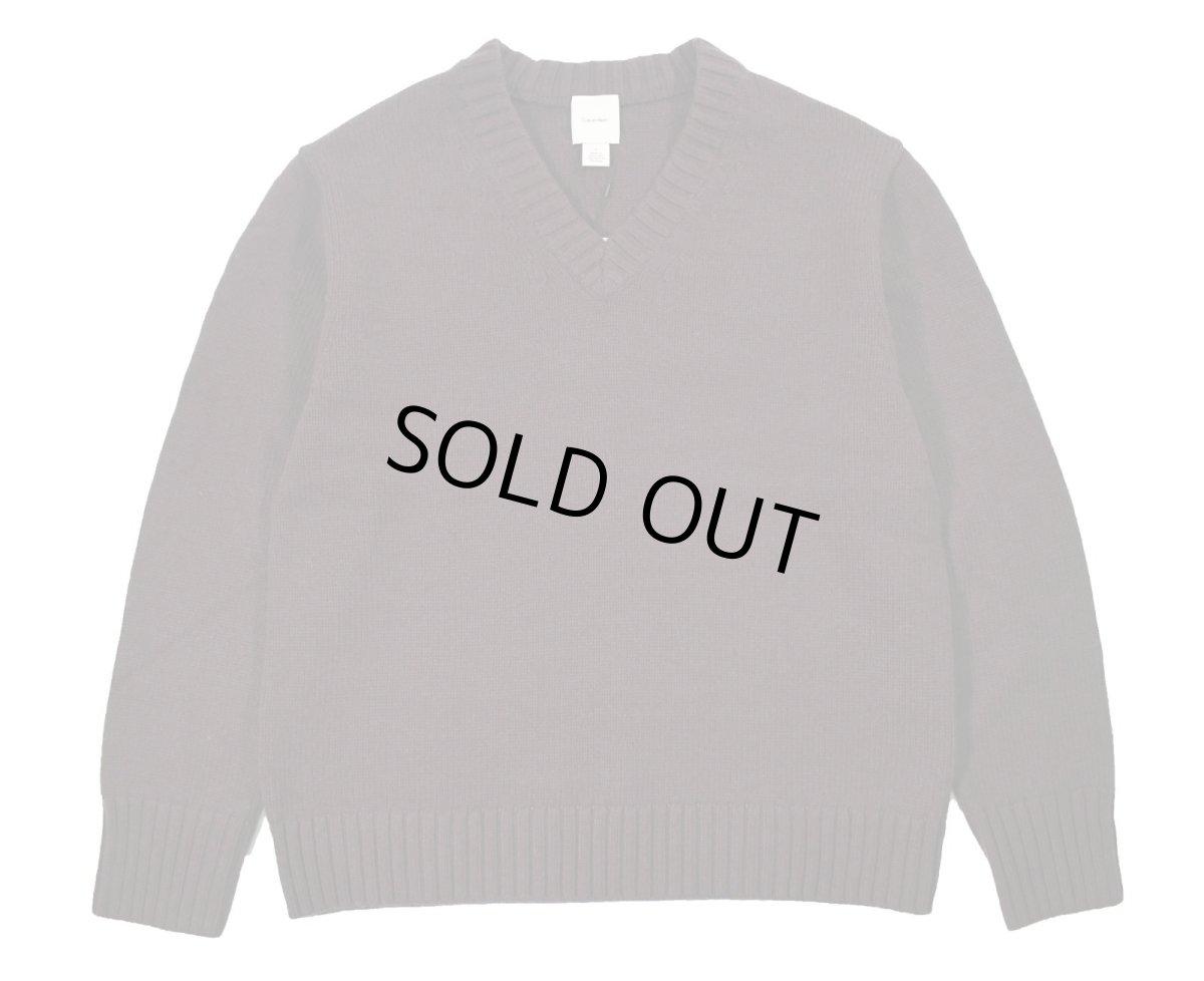 画像1: Calvin Klein V-Neck Knit Sweater Brown カルバンクライン (1)