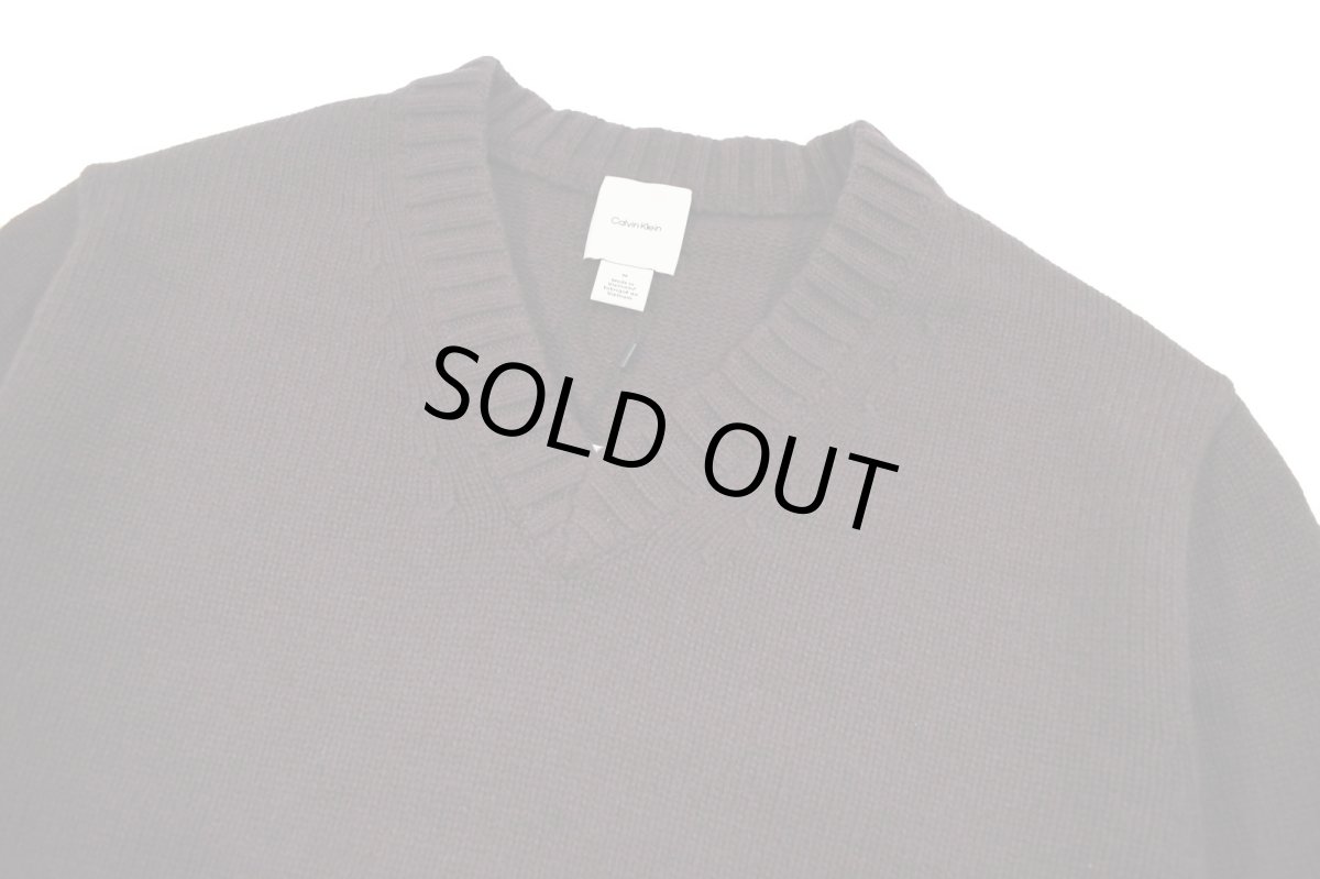 画像2: Calvin Klein V-Neck Knit Sweater Brown カルバンクライン (2)