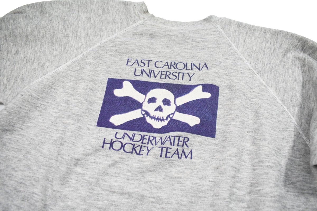 画像5: Used Hanes Print Raglan Sleeve Sweat Shirt "East carolina University Underwater Hockey Team" made in USA 両面プリント (5)