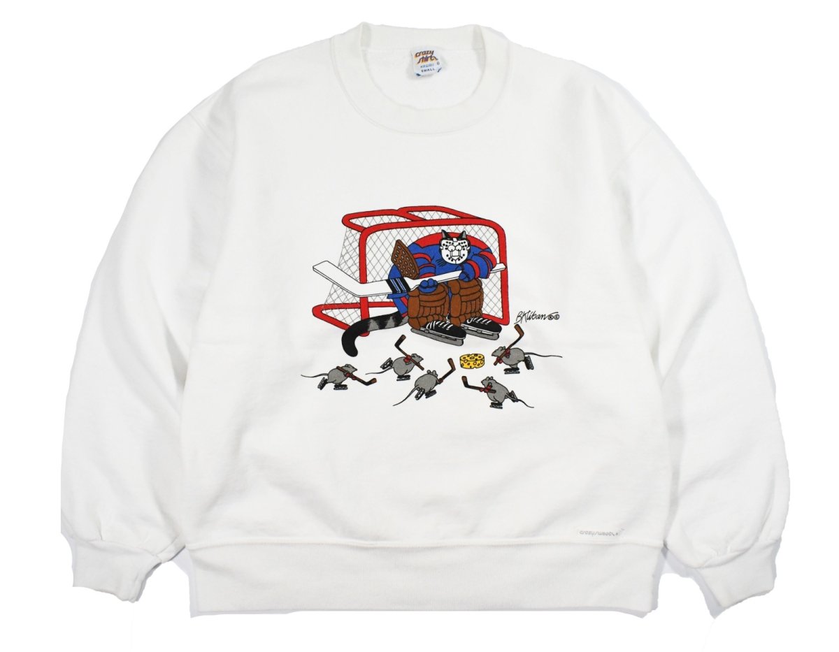 画像1: Used Crazy Shirts Kliban Cat Print Sweat Shirt made in USA 両面プリント (1)
