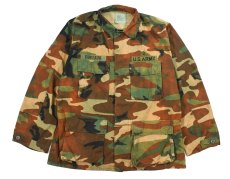 画像1: Used Us Military Bleached BDU Coat Woodland Camo (1)
