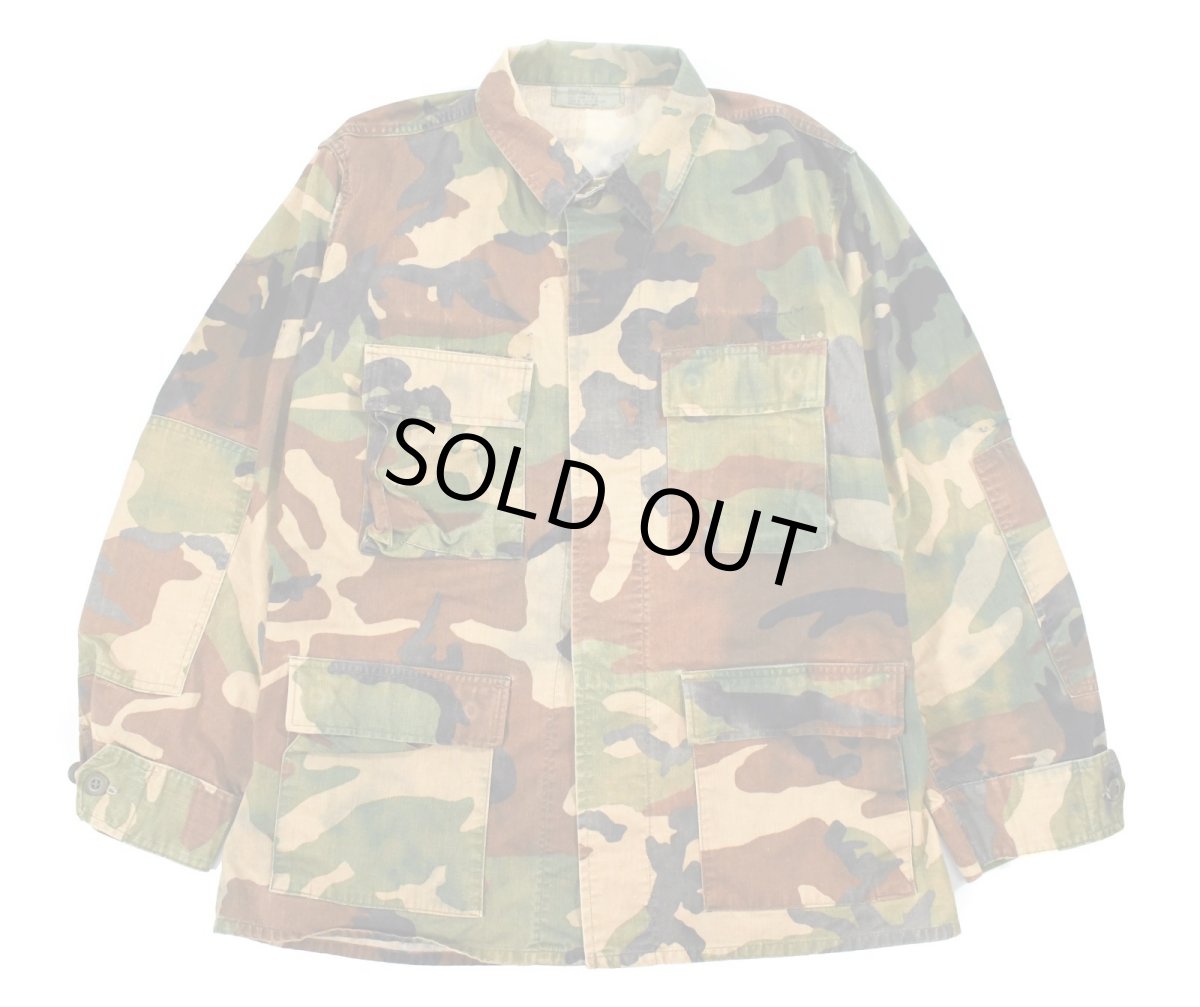 画像1: Used Us Military Bleached BDU Coat Woodland Camo (1)