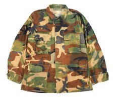 画像1: Used Us Military Bleached BDU Coat Woodland Camo (1)