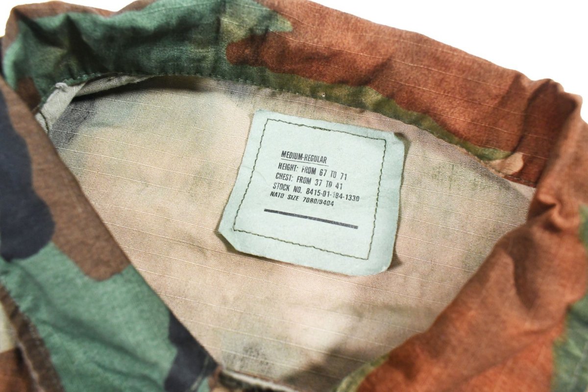 画像4: Used Us Military Bleached BDU Coat Woodland Camo (4)