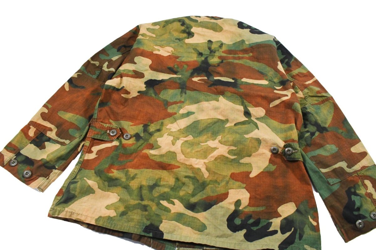 画像6: Used Us Military Bleached BDU Coat Woodland Camo (6)