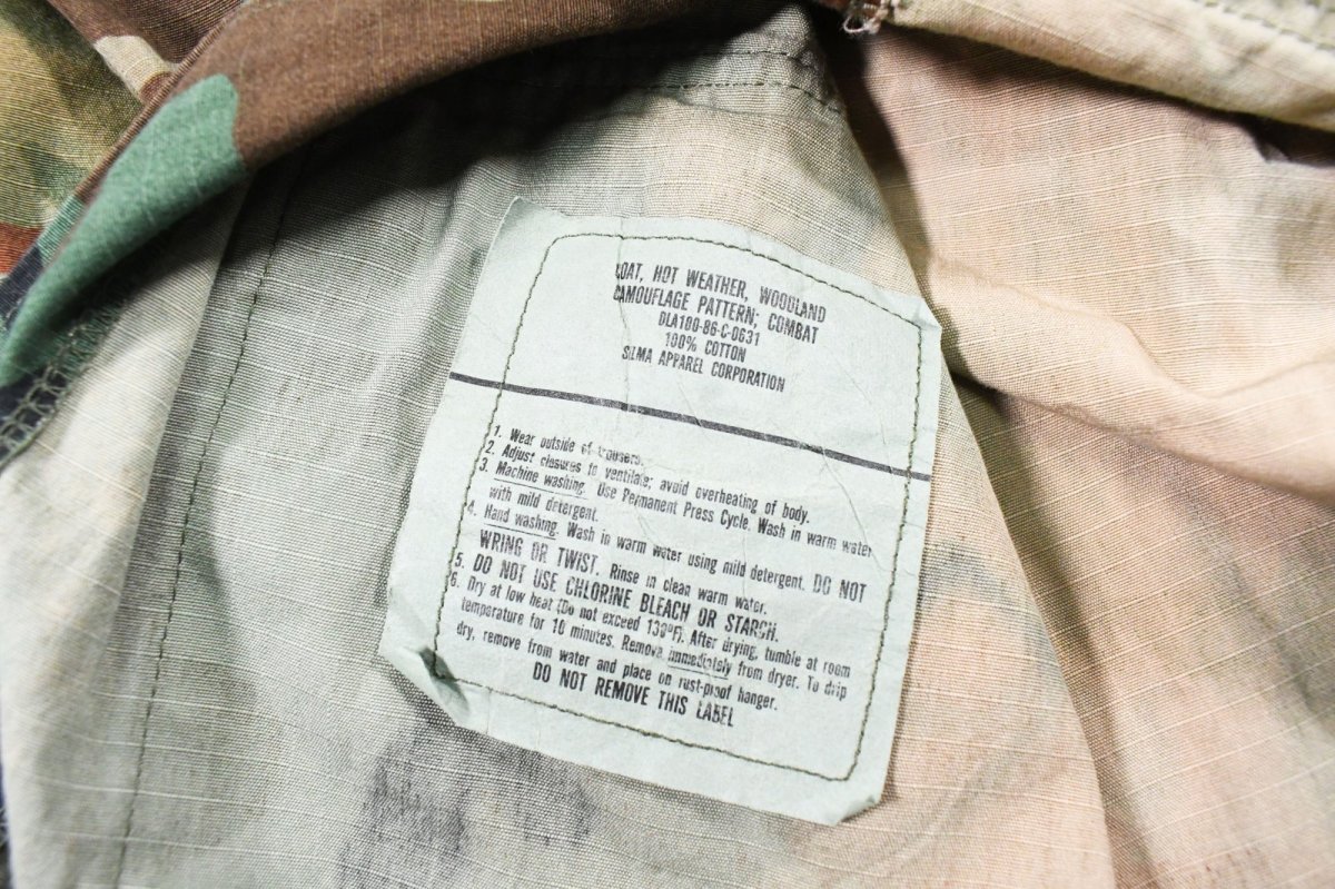 画像5: Used Us Military Bleached BDU Coat Woodland Camo (5)