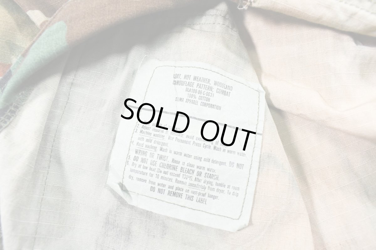 画像5: Used Us Military Bleached BDU Coat Woodland Camo (5)