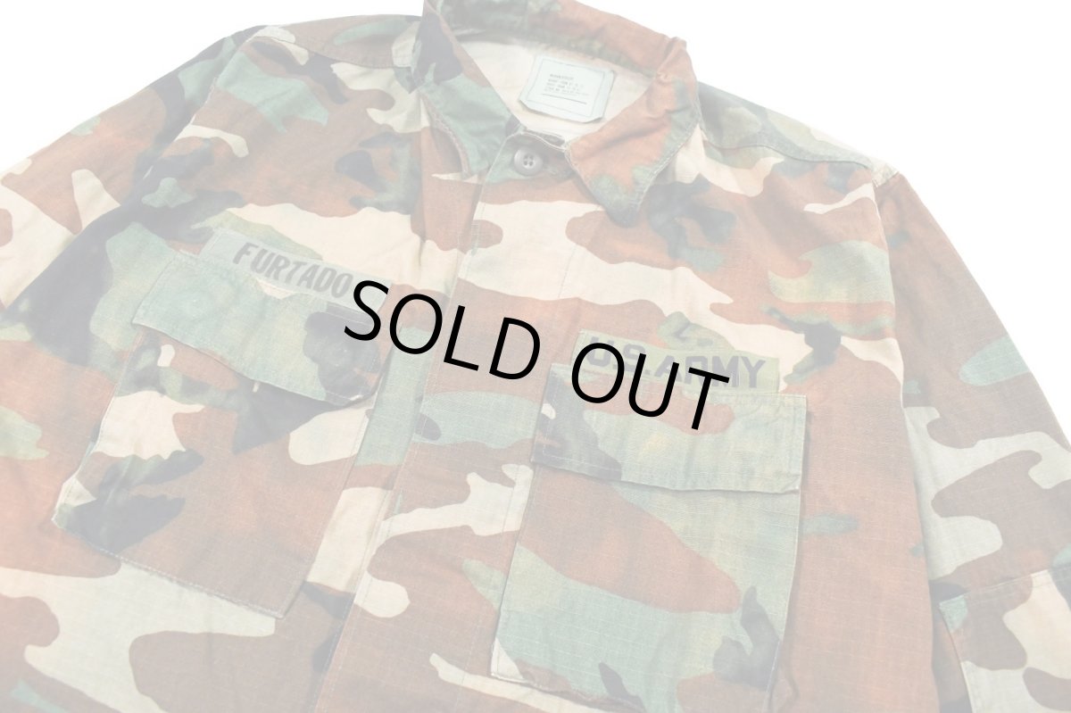 画像2: Used Us Military Bleached BDU Coat Woodland Camo (2)