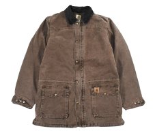 画像1: Used Carhartt Duck Coat Brown (1)