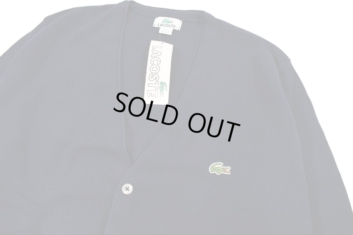画像2: Deadstock Lacoste Cotton Knit Cardigan Navy made in USA (2)