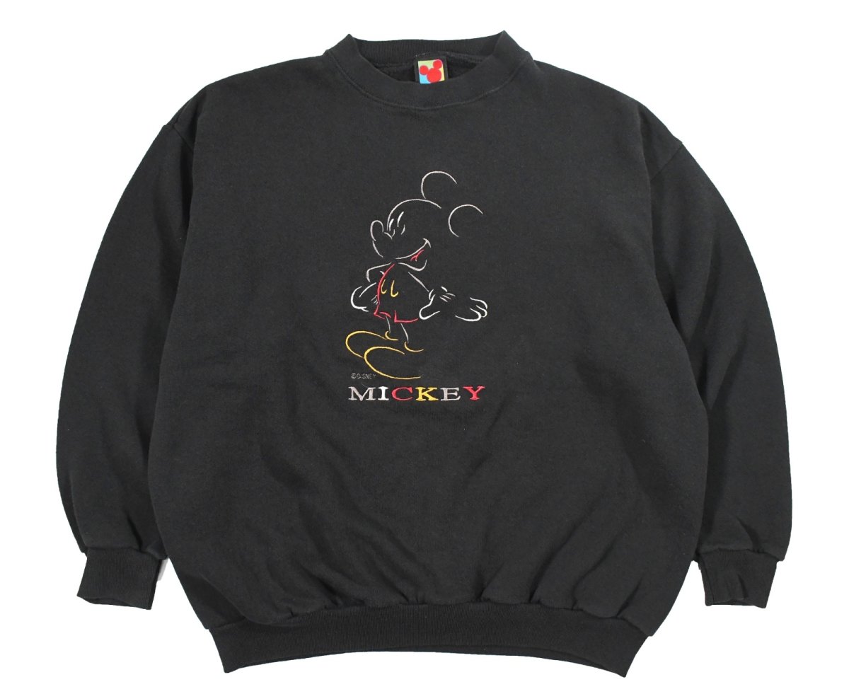 画像1: Used Disney Embroidered Sweat Shirt "Mickey Mouse" made in USA (1)