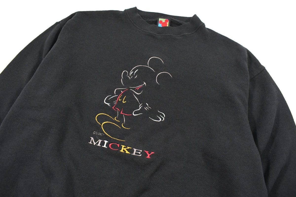 画像2: Used Disney Embroidered Sweat Shirt "Mickey Mouse" made in USA (2)