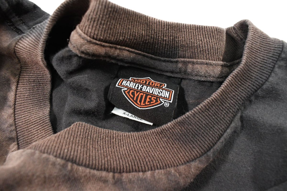 画像6: Used Harley-Davidson L/S Print Pocket Tee Fade Black (6)