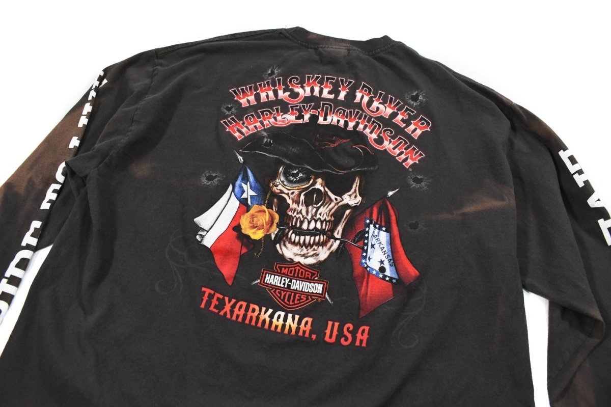 画像7: Used Harley-Davidson L/S Print Pocket Tee Fade Black (7)