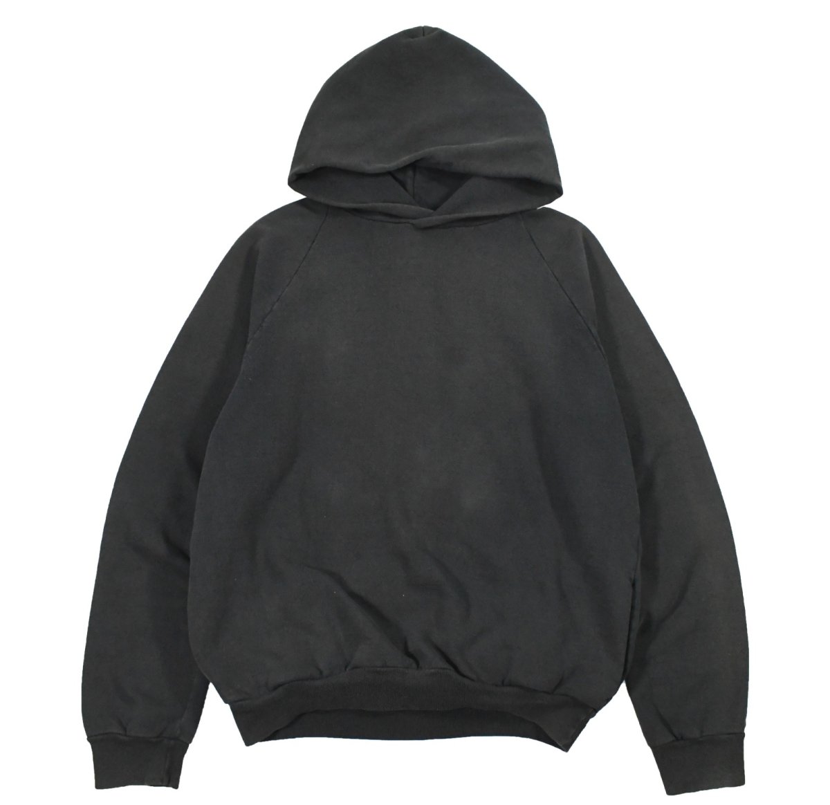 画像1: Used Cotton Colors Raglan Sleeve Blank Sweat Hoodie Black made in USA (1)