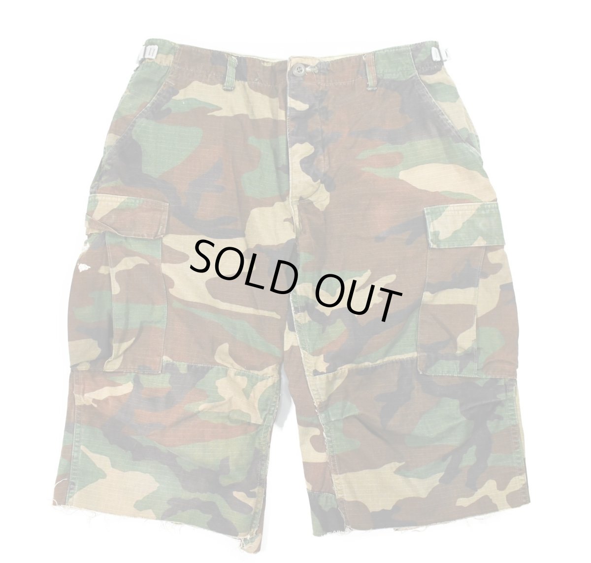 画像1: Used Us Army Rip Stop Customized Combat Jorts Woodland Camo (1)