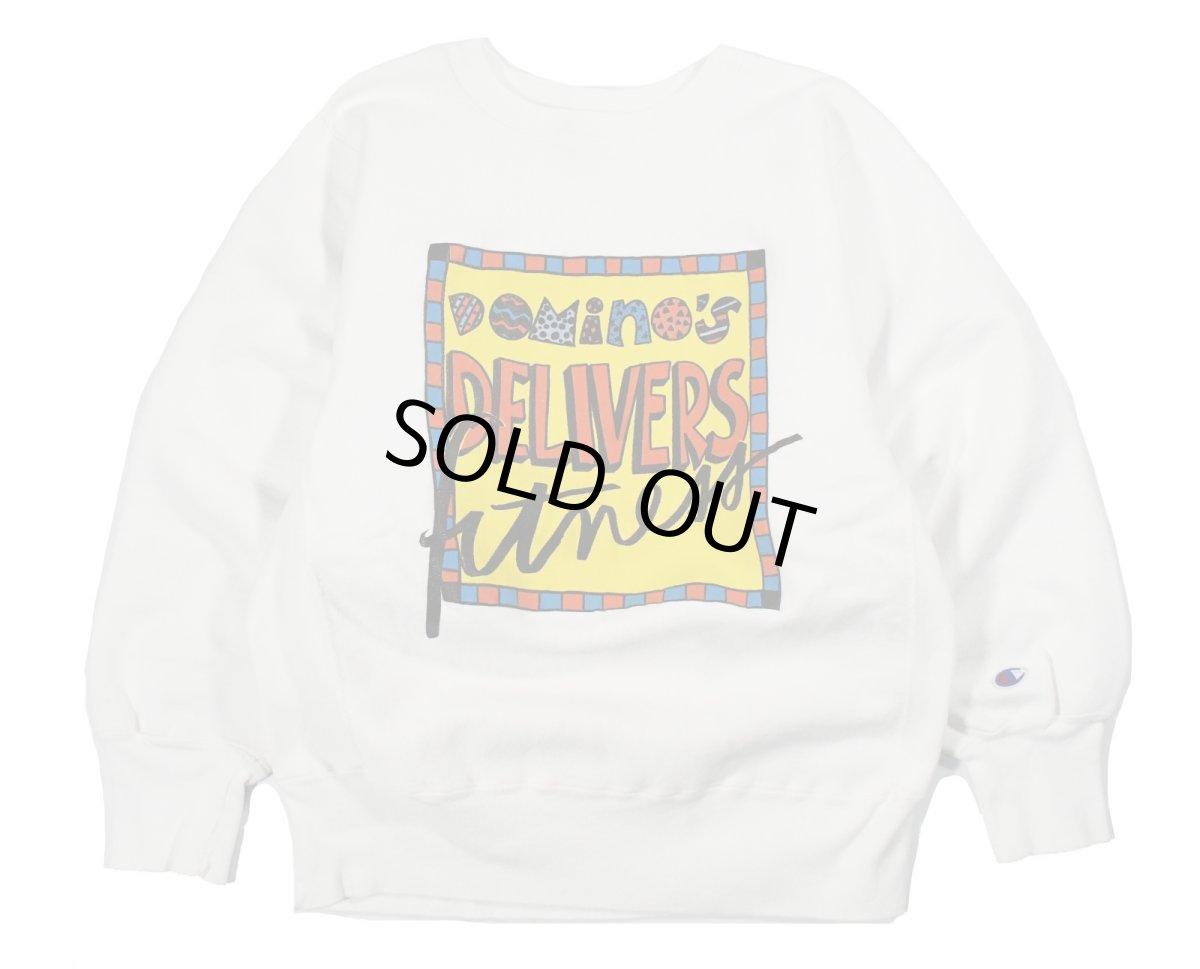 画像1: 80s Used Champion Reverse Weave Sweat Shirt "Domino's Delivers" made in USA (1)