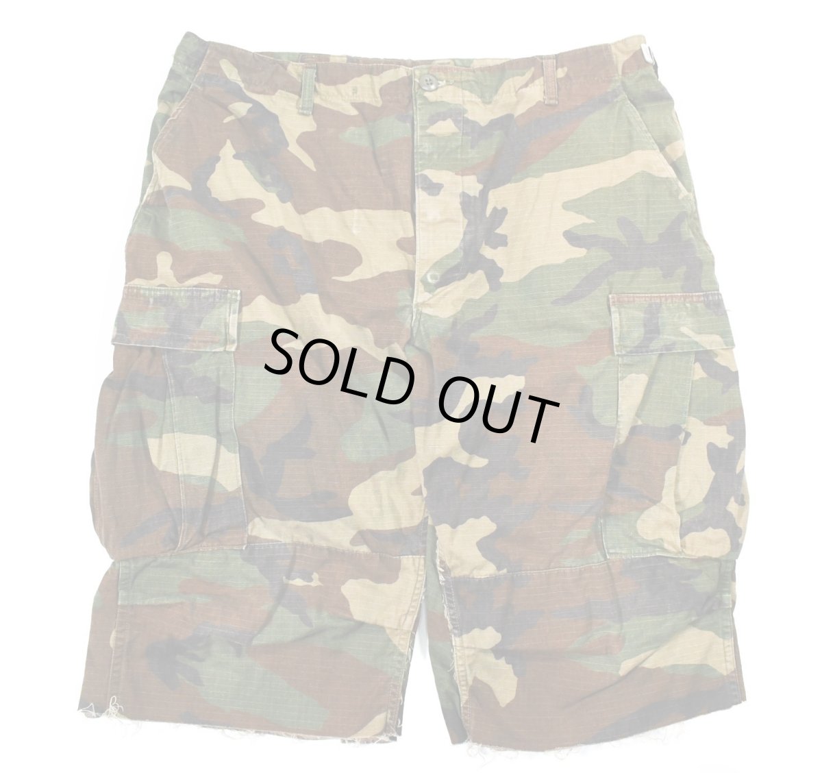 画像1: Used Us Army Rip Stop Customized Combat Jorts Woodland Camo (1)