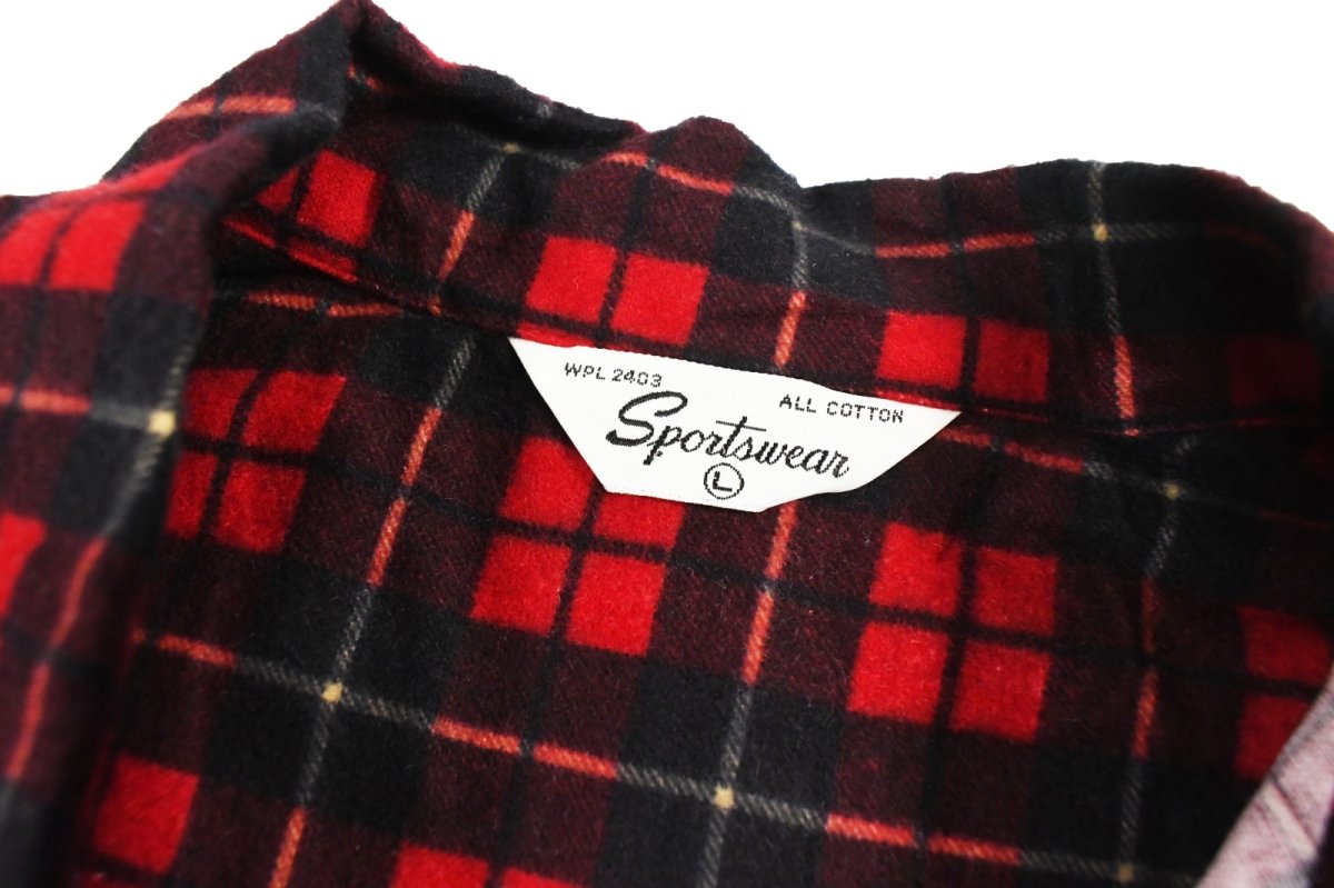 画像4: Deadstock Sportswear Open Collar Print Flannel Shirt (4)