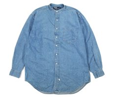 画像1: Used Ralph Lauren Band Collar Denim Shirt (1)