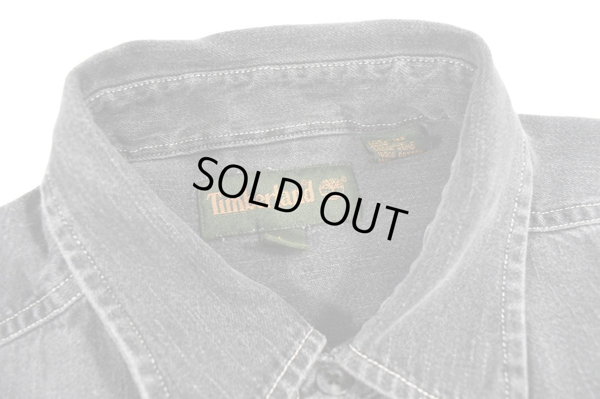 画像4: Used Timberland Black Denim Shirt (4)