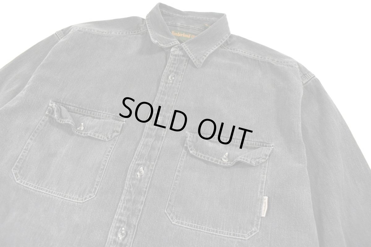 画像2: Used Timberland Black Denim Shirt (2)