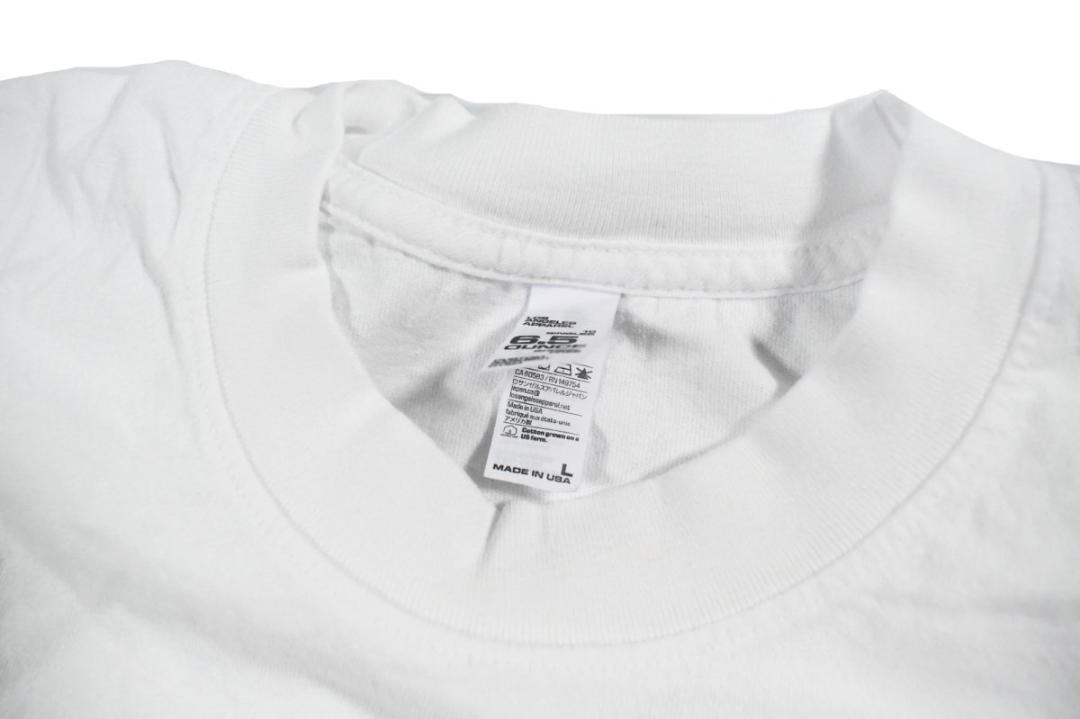 画像4: Los Angeles Apparel Garment Dye Damaged S/S Tee White Black Stitch (4)
