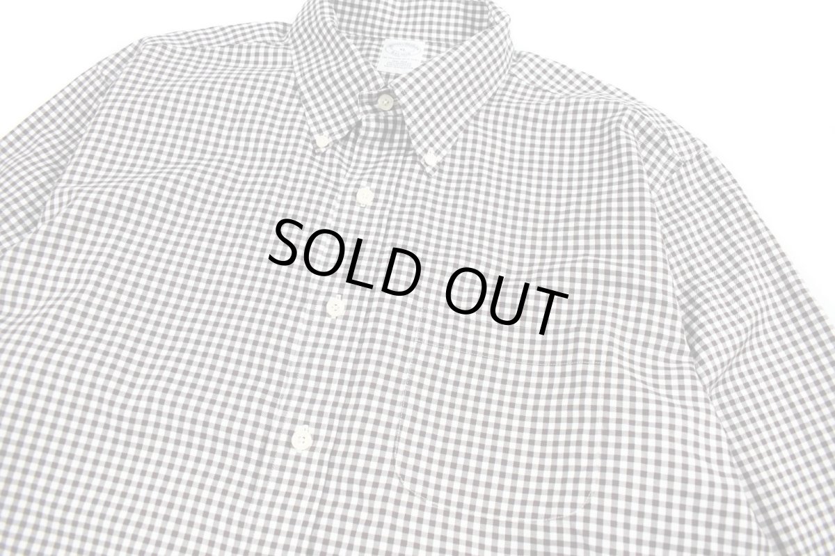 画像2: Used Brooks Brothers Gingham Check B/D Shirt Brown/White (2)
