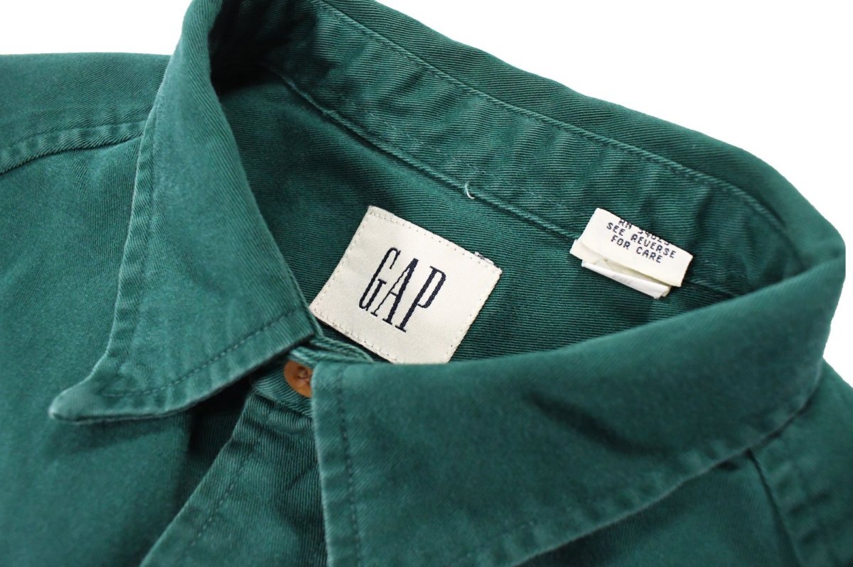 画像4: Used Gap Cotton Twill Shirt Green (4)