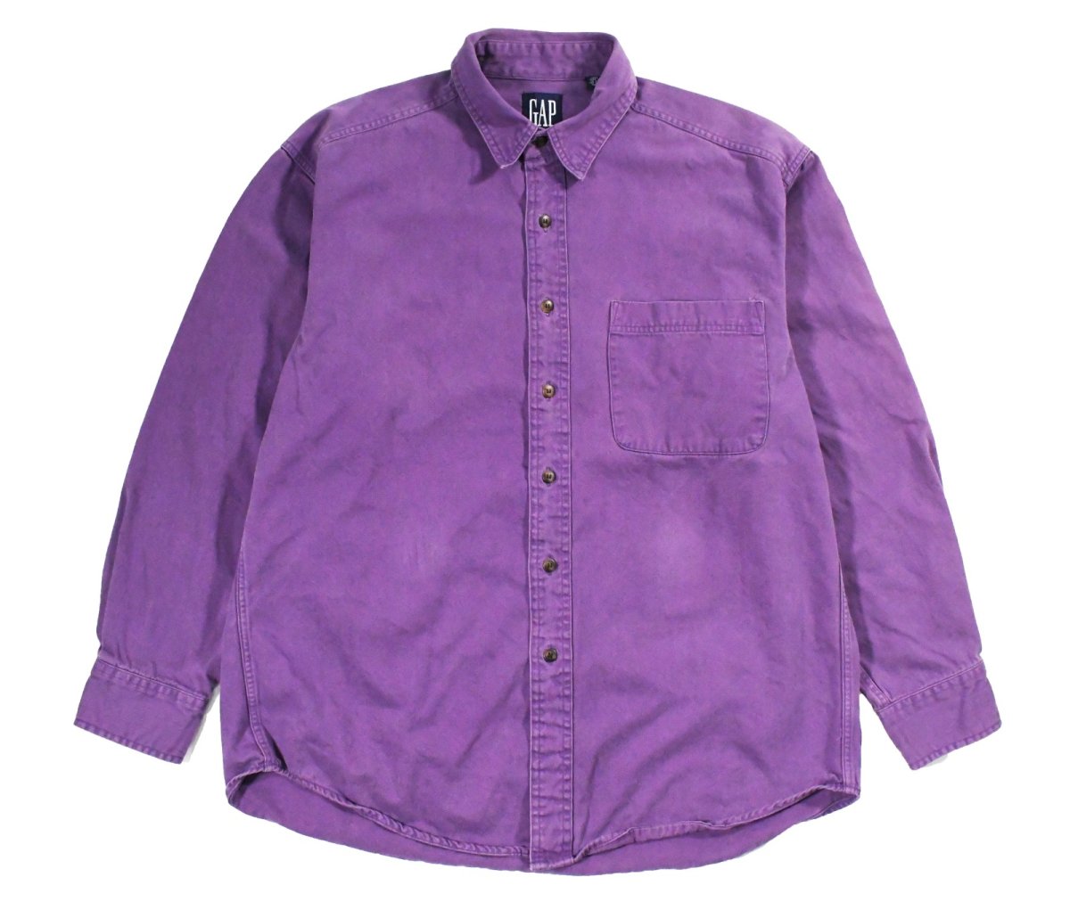 画像1: Used Gap Cotton Twill Shirt Purple (1)