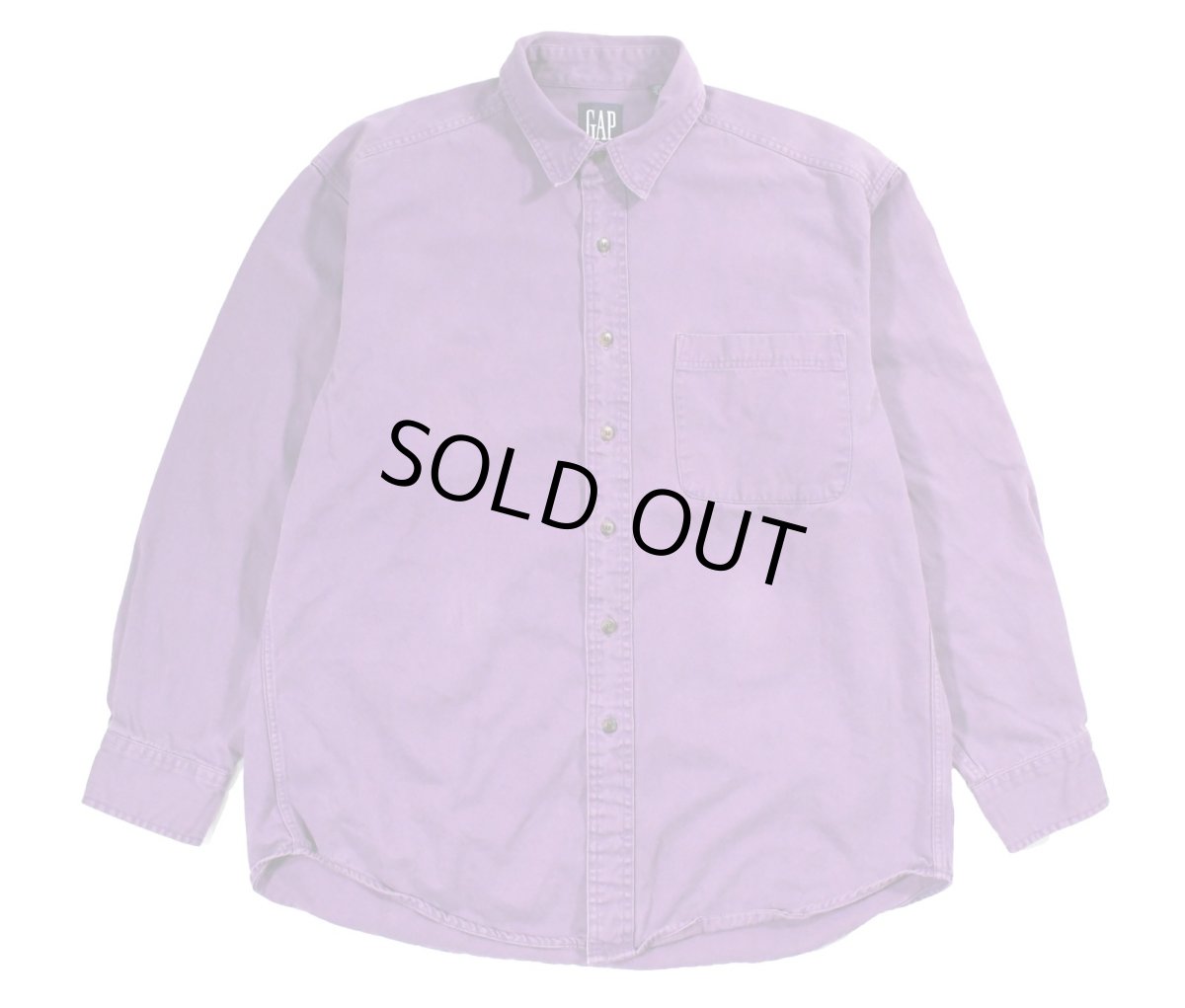 画像1: Used Gap Cotton Twill Shirt Purple (1)