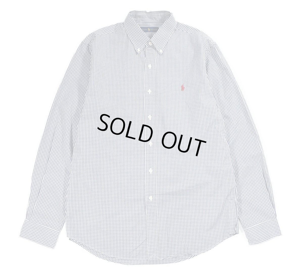 画像1: Used Ralph Lauren Gingham Check B/D Shirt Navy/White (1)
