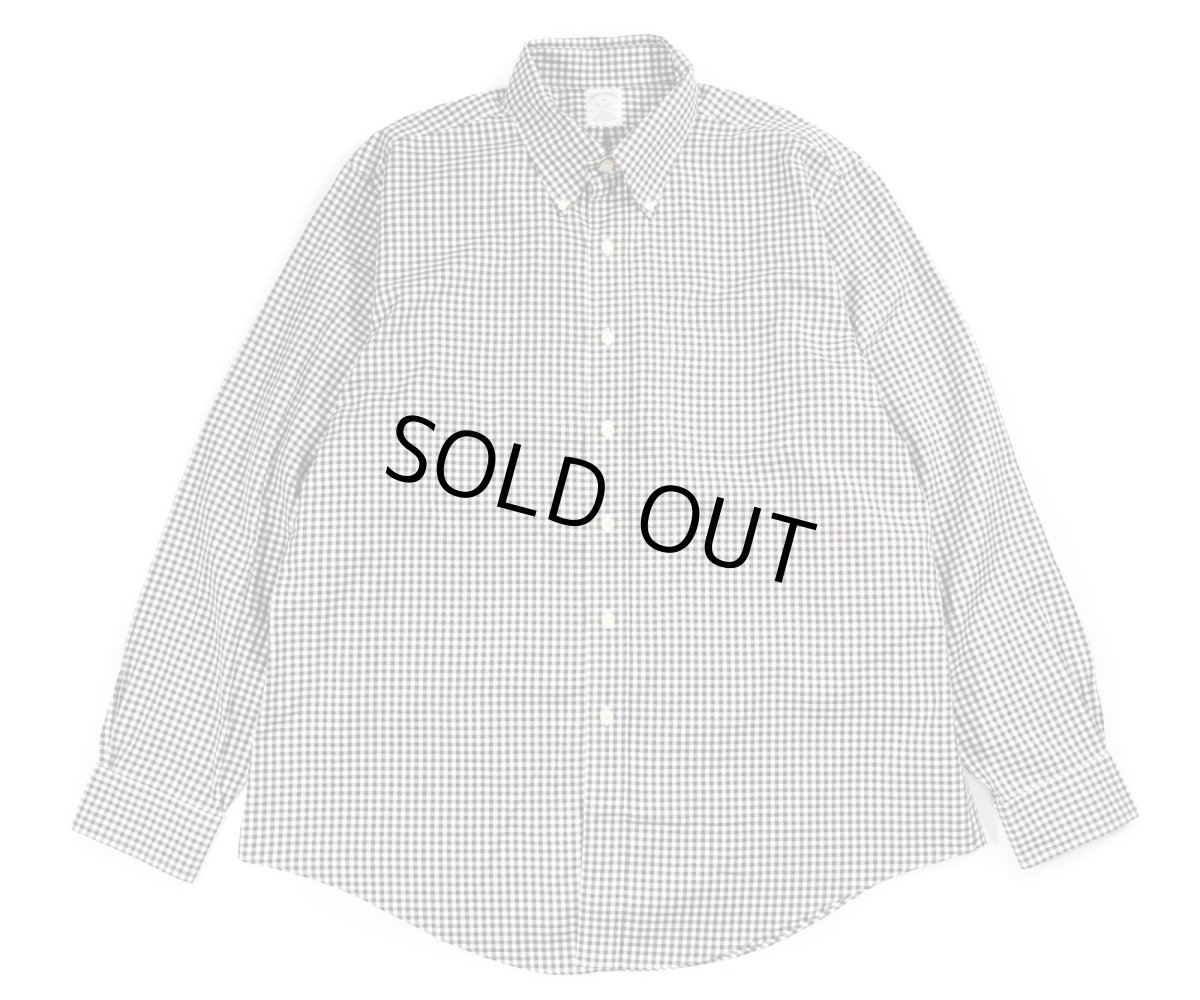 画像1: Used Brooks Brothers Gingham Check B/D Shirt Brown/White (1)