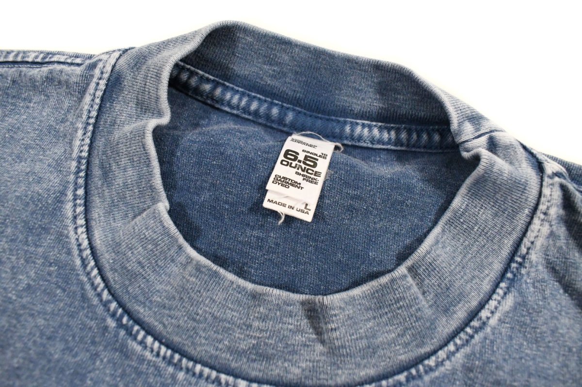 画像4: Los Angeles Apparel Mineral Wash Damaged S/S Tee Indigo (4)