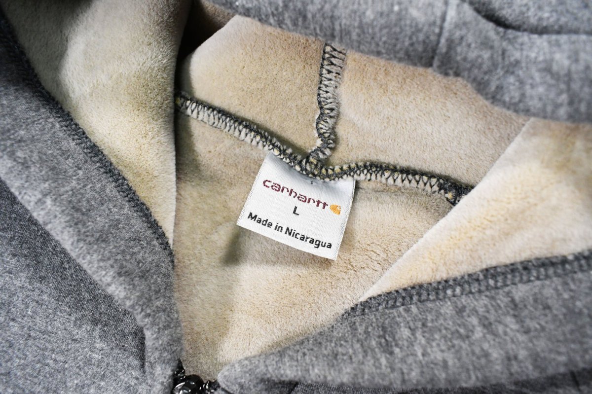 画像4: Used Carhartt Bonding Zip Hoodie Charcoal (4)