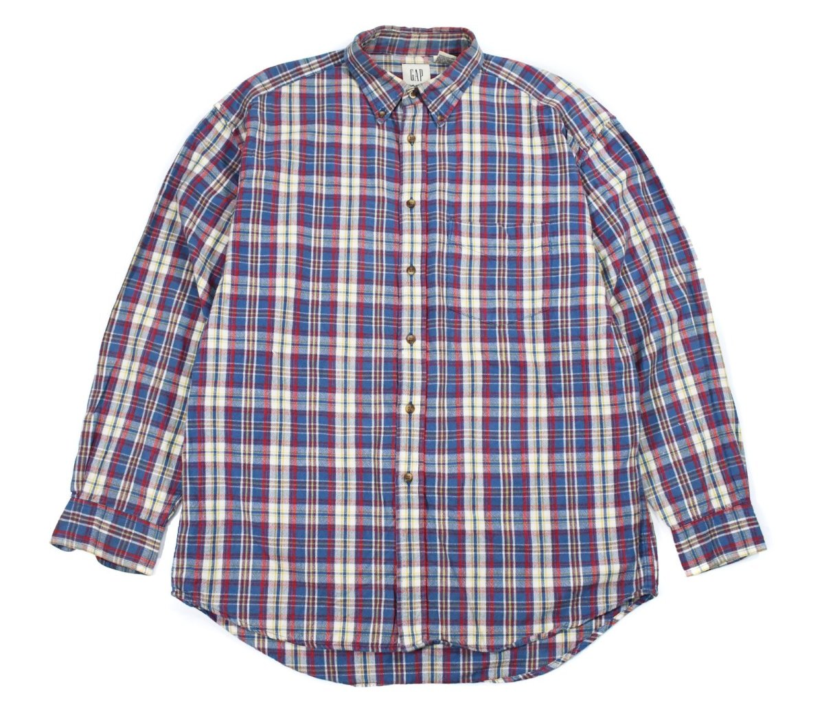画像1: Used Gap Plaid Pattern B/D Shirt (1)