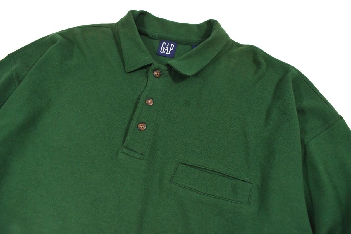 画像2: Deadstock Gap Sweat Polo Green (2)