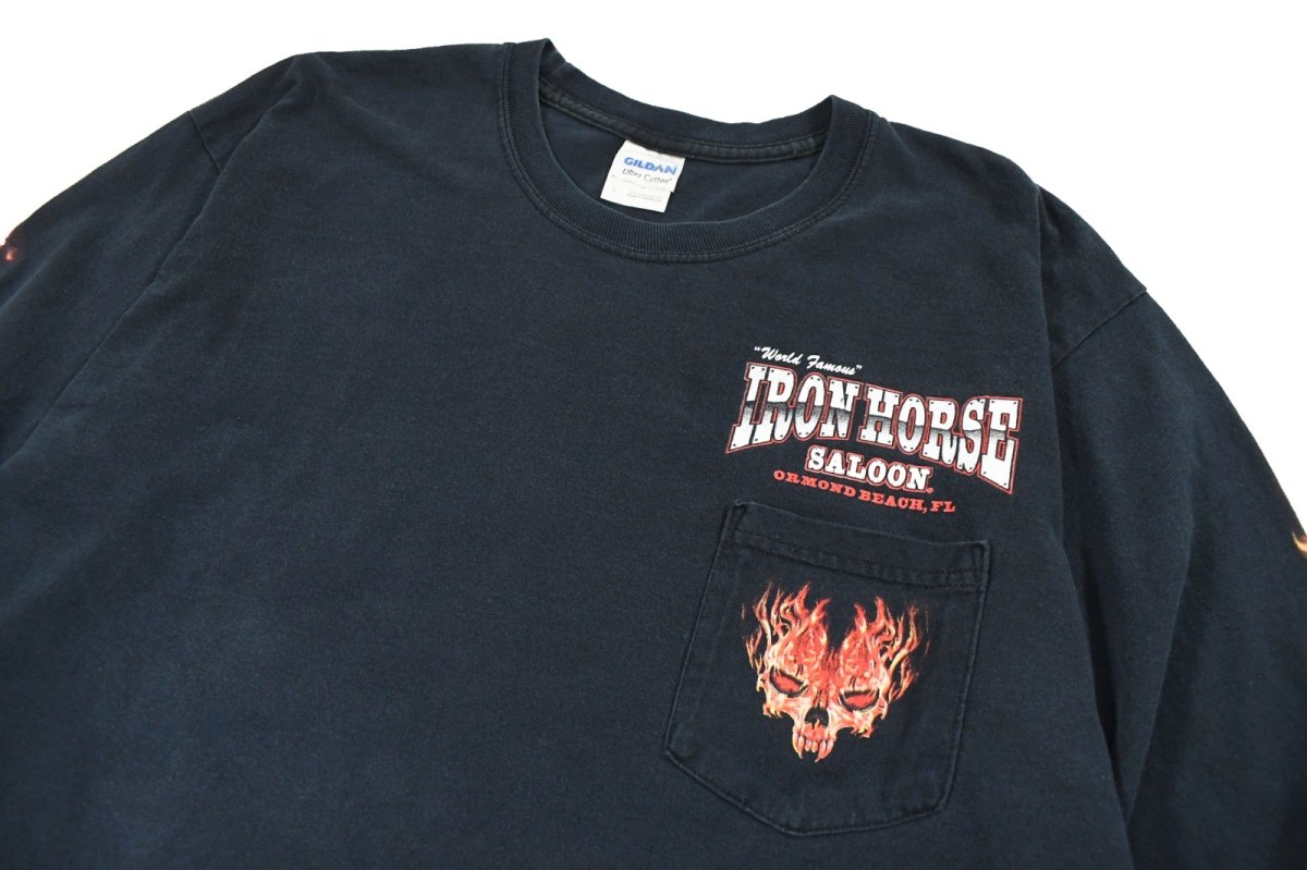 画像2: Used Iron Horse Saloon L/S Print Pocket Tee (2)