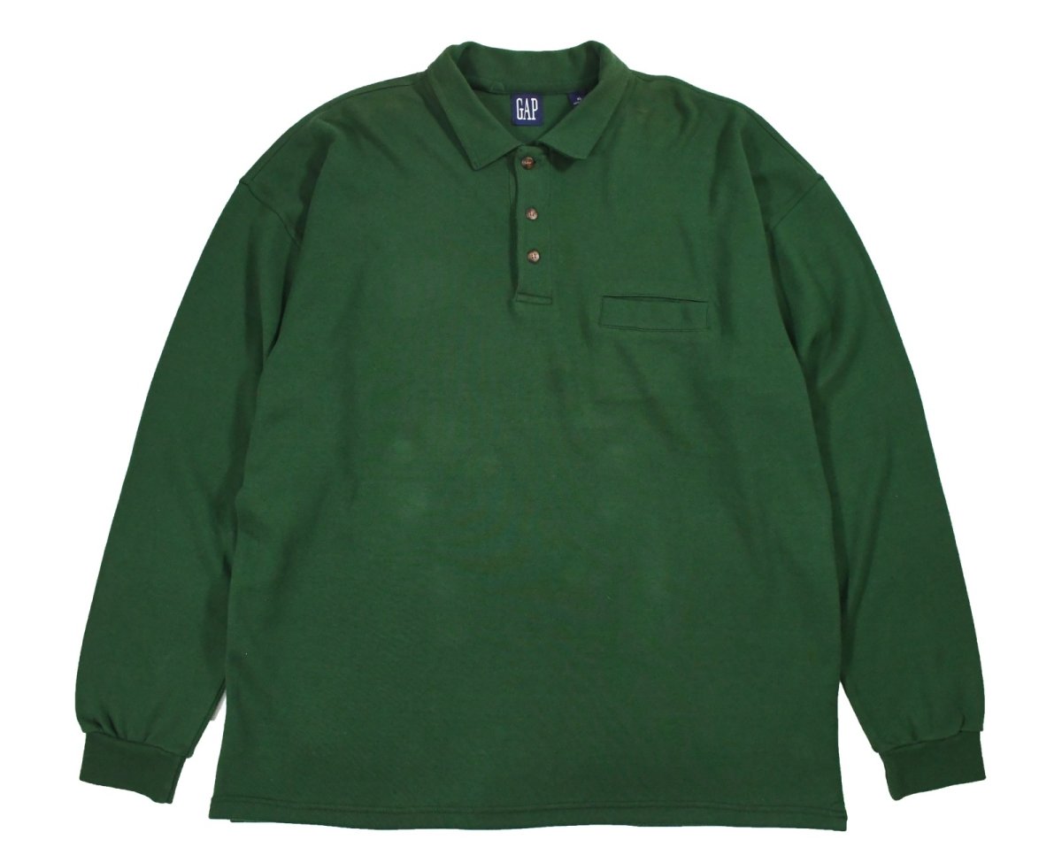 画像1: Deadstock Gap Sweat Polo Green (1)
