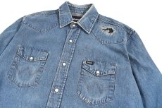 画像2: Used Wrangler Damaged Denim Western Shirt (2)