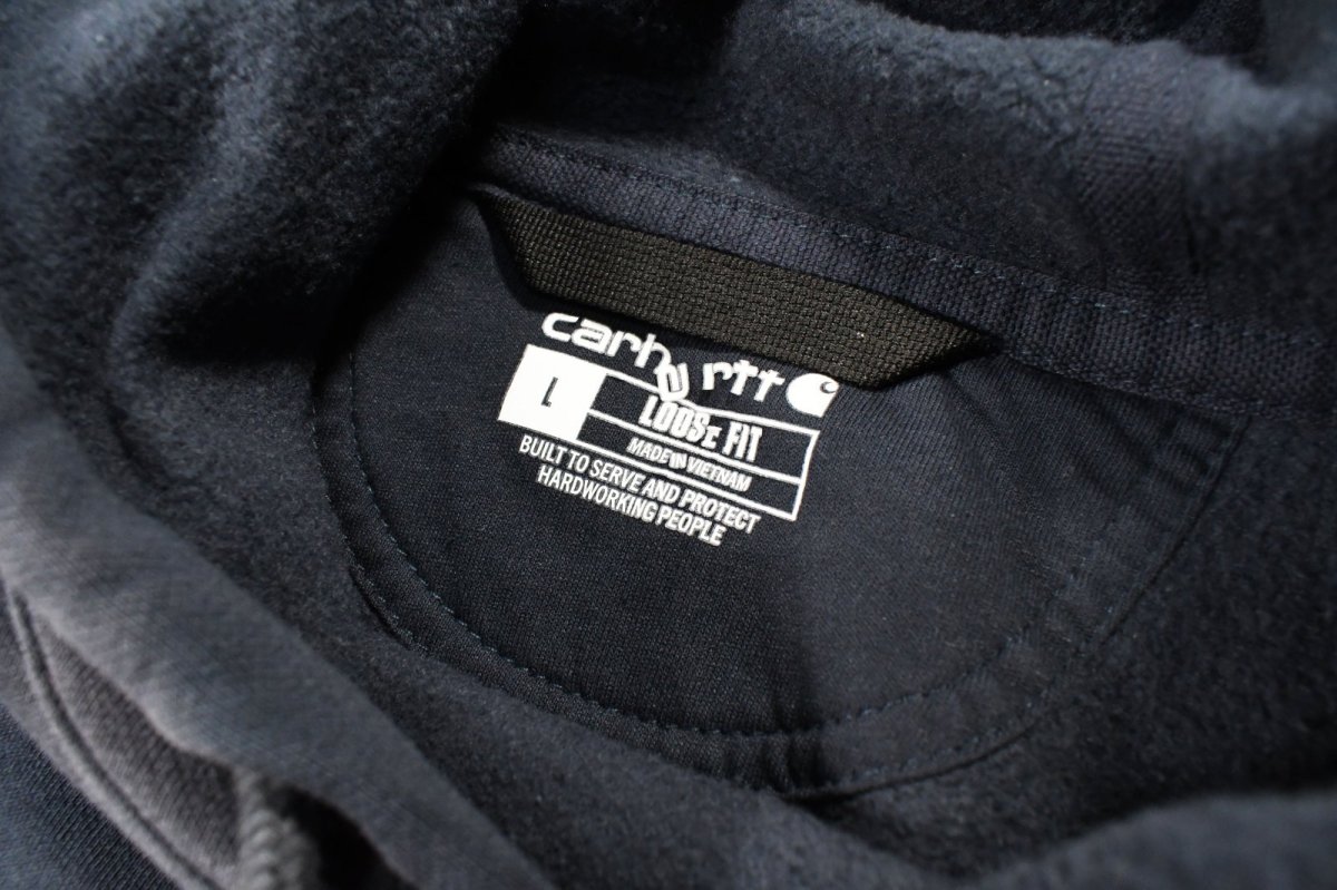 画像4: Used Carhartt Sweat Hoodie Fade Navy (4)