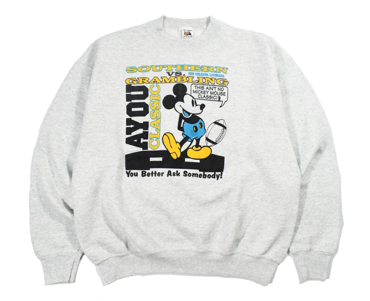 画像1: Used Fruit of the Loom Disney Print Sweat Shirt "Mickey Mouse" made in USA (1)