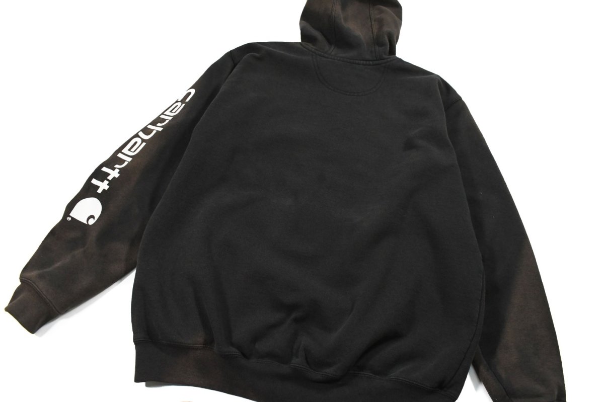 画像6: Used Carhartt Sweat Hoodie Fade Black (6)