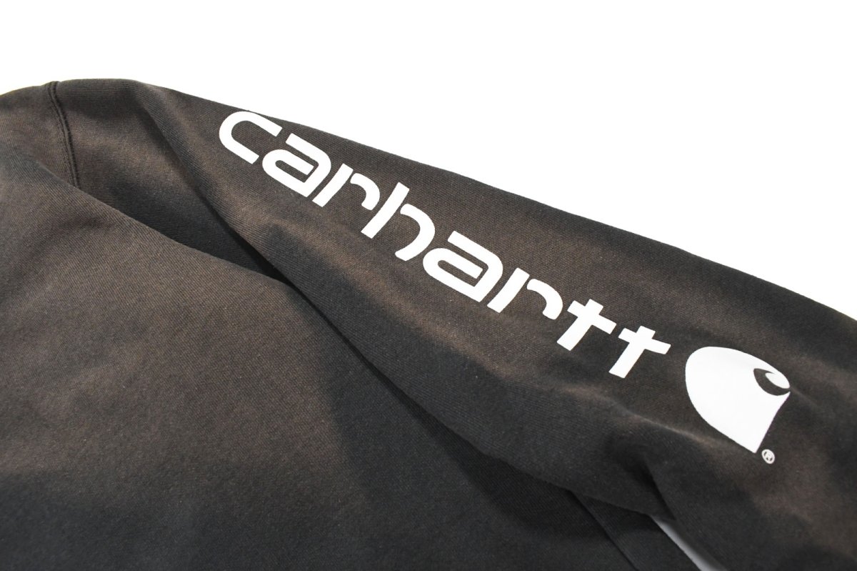 画像4: Used Carhartt Sweat Hoodie Fade Black (4)