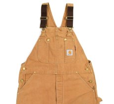 画像1: Used Carhartt Double Knee Duck Overall Brown (1)