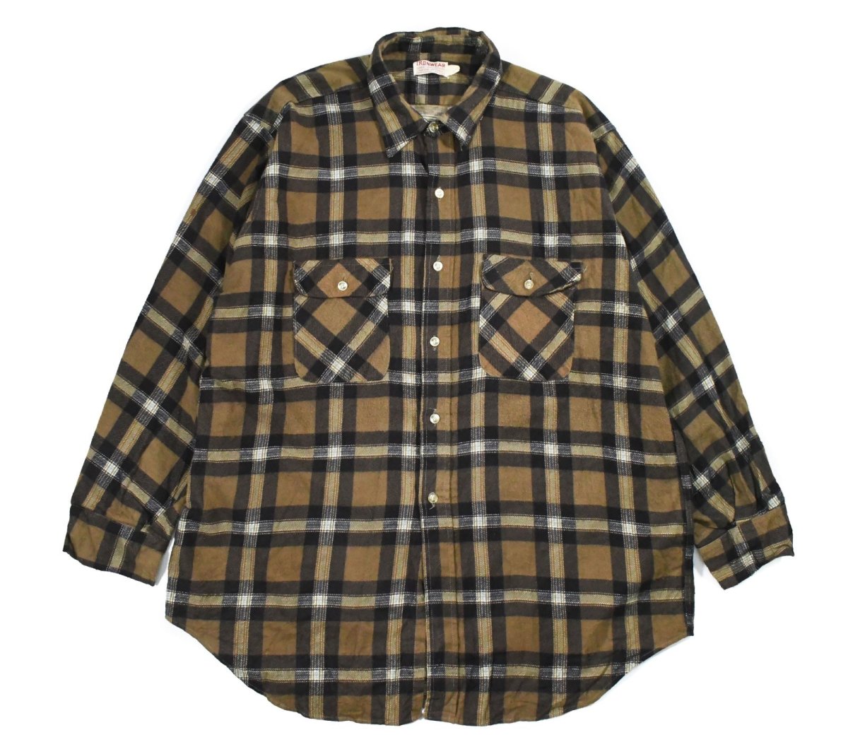 画像1: Deadstock Ironwear Print Flannel Shirt (1)