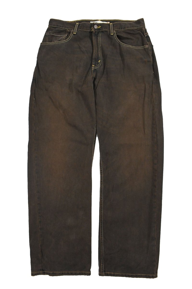 画像1: Deadstock Levi's 569 Denim Pants Reactive Dye Brown リーバイス (1)
