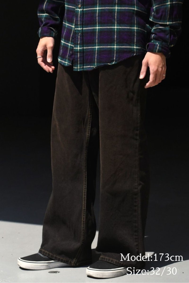 画像7: Deadstock Levi's 567 Denim Pants Loose Boot Cut Reactive Dye Brown リーバイス (7)