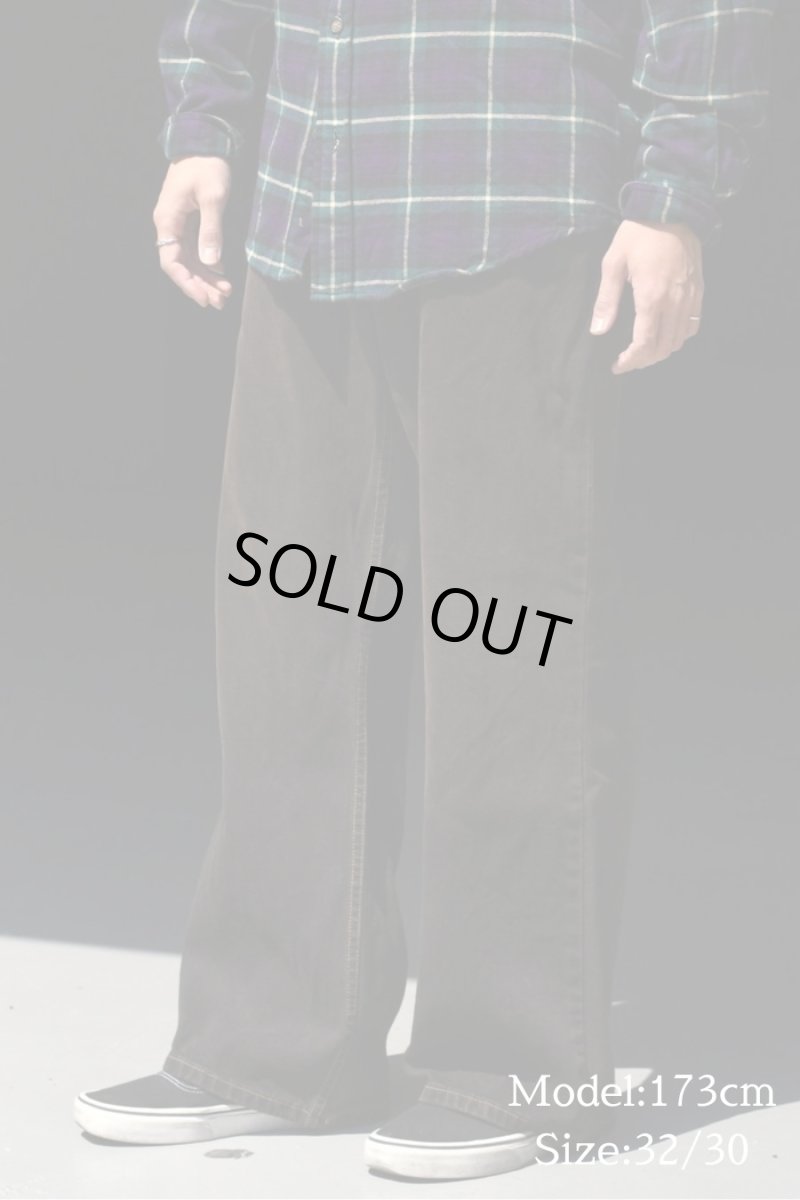 画像7: Deadstock Levi's 567 Denim Pants Loose Boot Cut Reactive Dye Brown リーバイス (7)